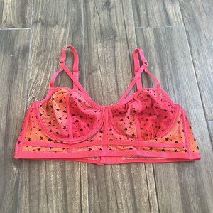 Torrid Ombre Star Mesh Strappy Underwire Bralette Sz 1 Or 14/16